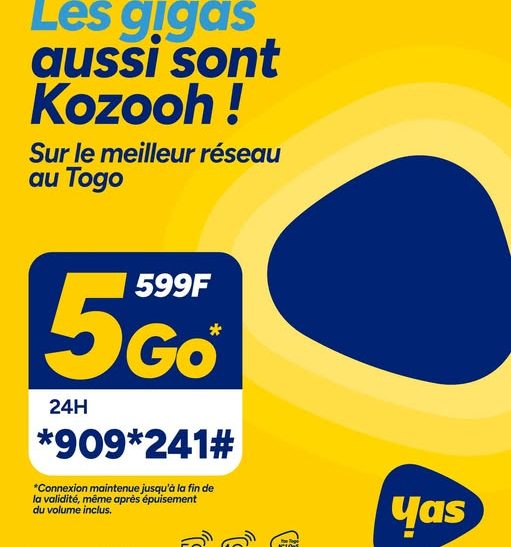 Yas Togo dévoile « MEGA KOZOOH » : des forfaits Internet sur mesure pour tous les usages