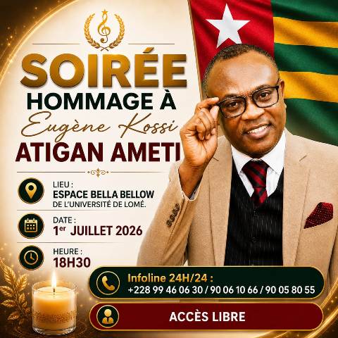 À Lomé, les acteurs de la culture et des médias se mobilisent pour organiser une grande SOIRÉE -HOMMAGE dédiée à Eugène ATIGAN. 
