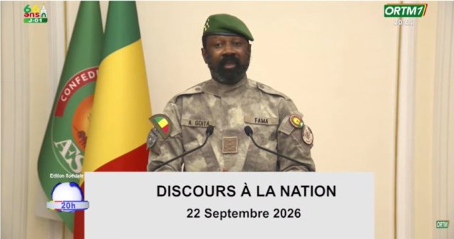 Mardi 22 septembre 2026 : Assimi Goïta dresse le bilan de la Transition et réaffirme la quête de souveraineté du Mali